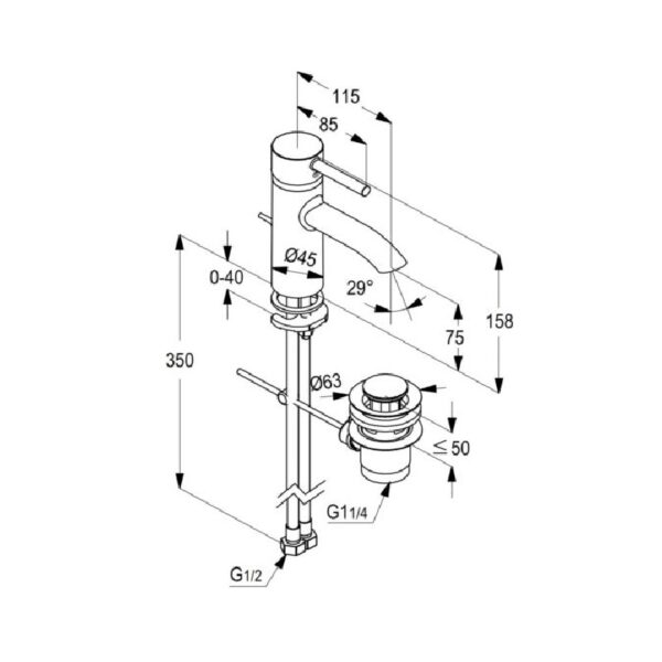 PRIME Single Lever Basin Mixer | KLUDI RAK - Image 2