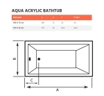 Auqa Bathtub Size170 75