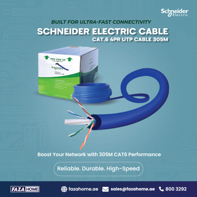 🚀 Upgrade Your Network with Schneider Quality!
Unleash blazing-fast connectivity with the Schneider Electric CAT.6 4PR UTP Cable – 305M.
Perfect for modems, routers, and structured cabling systems.
🔹 23AWG | 🔹 305 Meters | 🔹 High-Speed Data | 🔹 Ultra Durable

💡 Ideal for homes, offices, and industrial setups.
📦 Available now – DM to order or visit our store!
#CAT6Cable #SchneiderElectric #NetworkSolutions #305mCable #HighSpeedInternet #StructuredCabling #TechUpgrade #fazahome